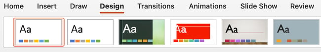 PowerPoints theme inside the Design panel