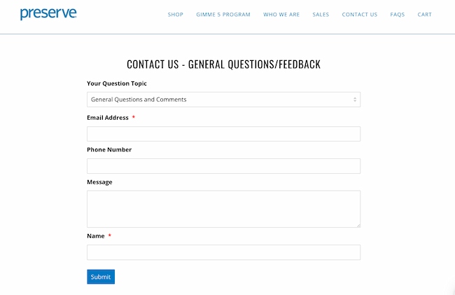 Web forms examples: Preserve form, step two
