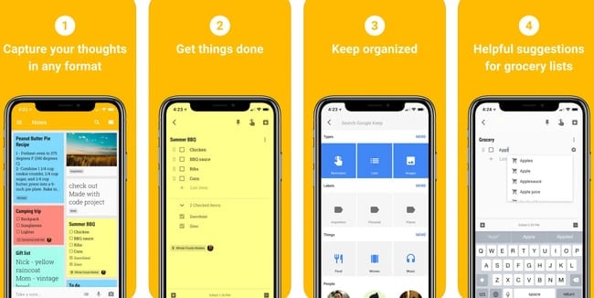 best productivity tools: Google Keep