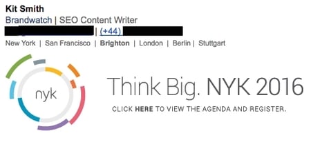email signature example using country code, Kit Smith, Brandwatch