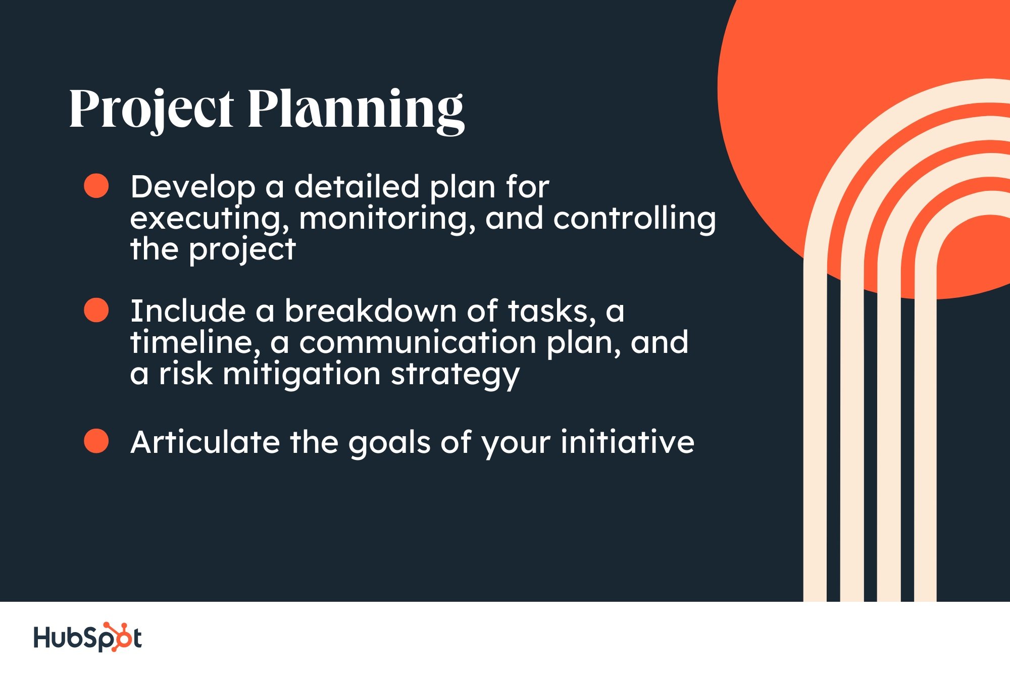 Graphic showing the key takeaways from phase two of project management