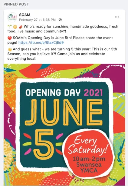 SOAM event posting on Facebook 