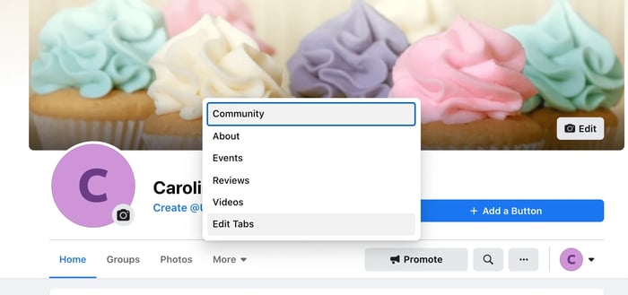 The "Edit Tabs" button on your company Facebook page