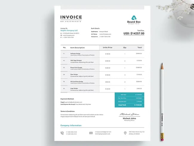 Invoice Design Templates and Examples: Classic Design invoice