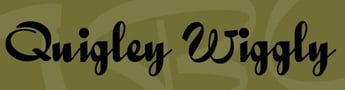 Goud kalligrafie-lettertype genaamd Quigley Wiggly