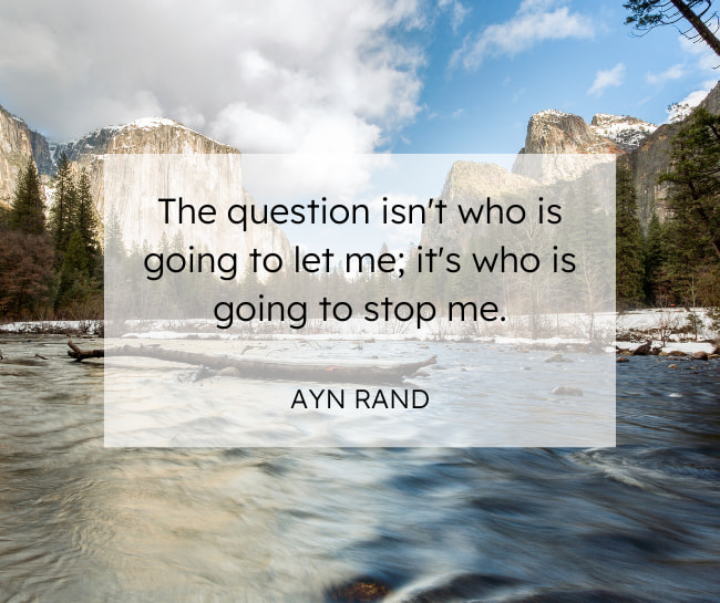 famous life quote in english from ayn rand