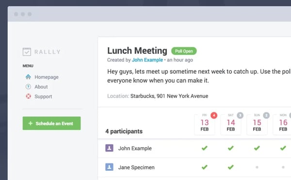 Rallly meeting scheduler for large groups of people - meeting host view