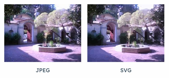SVG file vs. jpeg file for photo file comparison