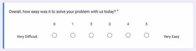 Survey question examples: Rating Scale