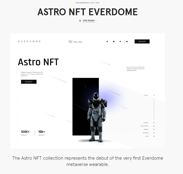 Astro NFT Everdome website example