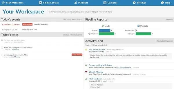 Less Annoying CRM for real estate agents in Workspace view