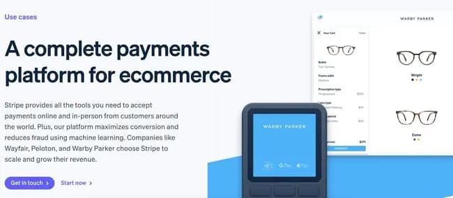 Payment processing provider: stripe