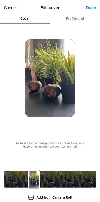 How to edit the Instagram Reels cover 