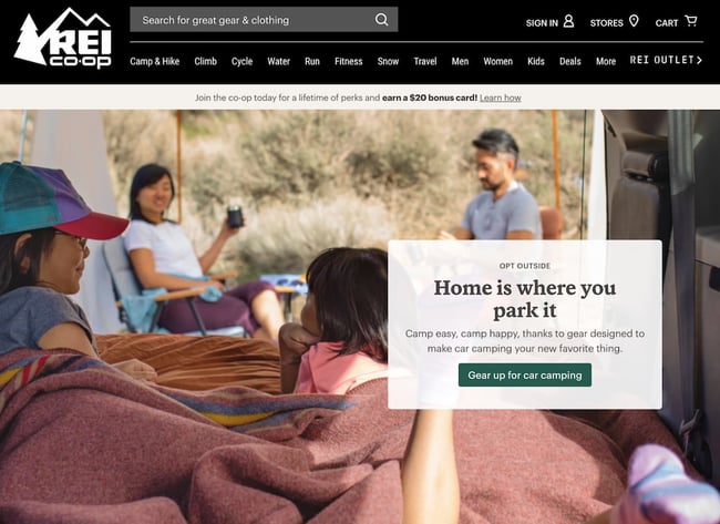Omni-channel marketing example by REI