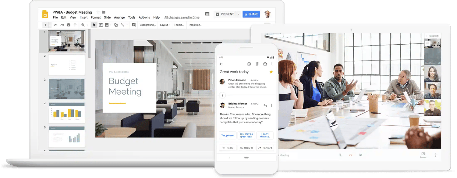 G Suite products for remote or dispersed teams