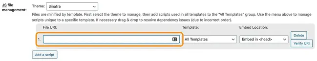 the settings page in the w3 total cache plugin