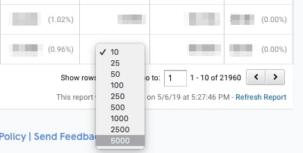 content pruning: show rows