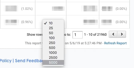 content pruning: show rows