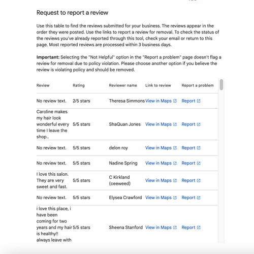 how to report fake google reviews: find review