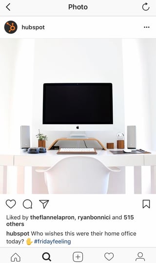 Photo of desktop computer on Instagram app