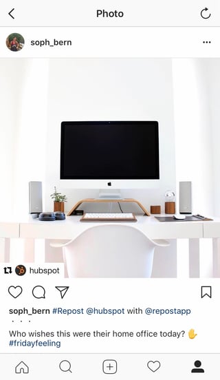 Photo of desktop computer by HubSpot reposted to Instagram by user soph_bern