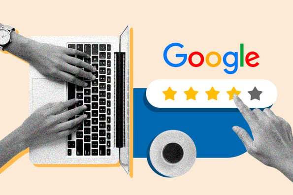 respond google reviews: business owner researching how to respond to google reviews organically
