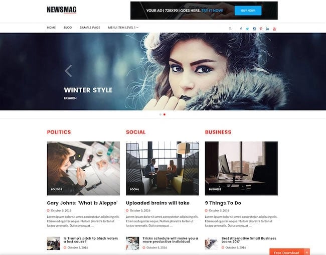 newsmag responsive wordpress theme 