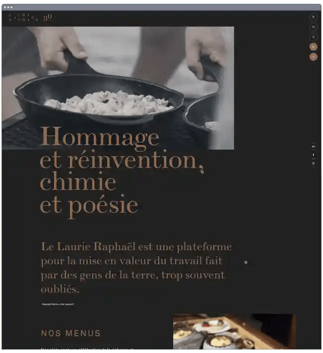 restaurant website templates: laurie raphaël