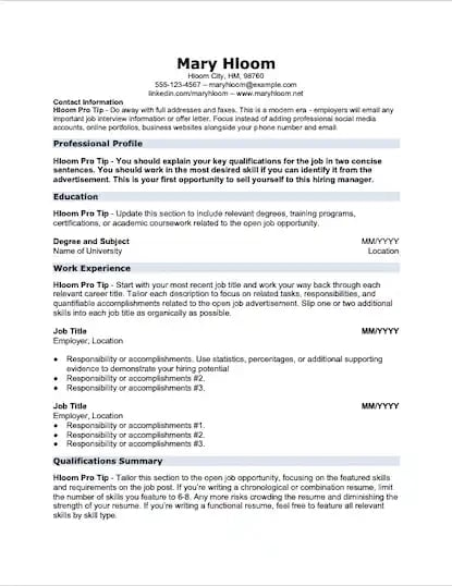 skilled resume template for microsoft word