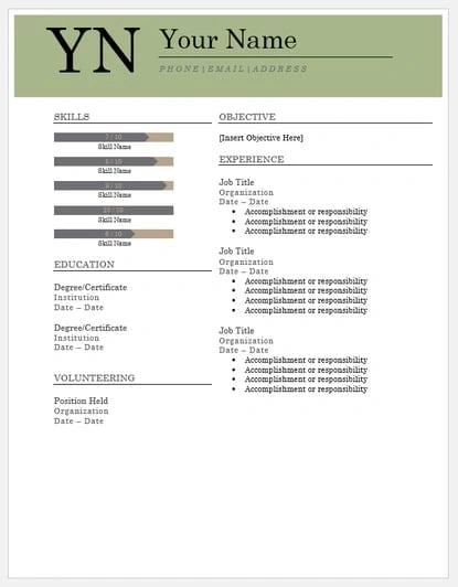 resume templates for word: Bold Serif Resume