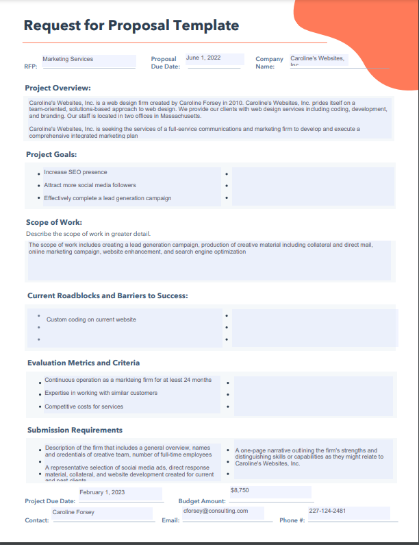 How To Write A Request For Proposal With Template And Sample Cristian 