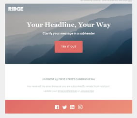 ridge hubspot e-mail nieuwsbrief template