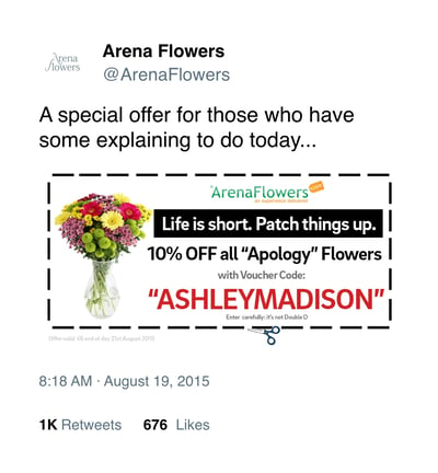 arena flowers tweet