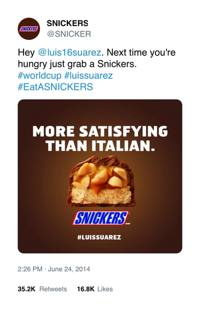 snickers tweet