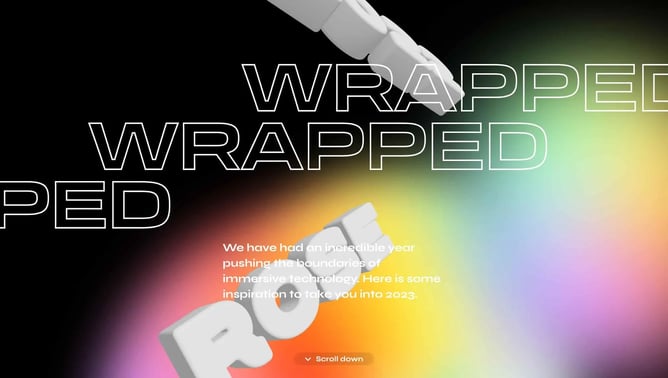 Rose Wrapped uses colorful gradients in their site.