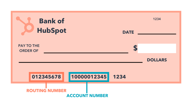 Example of where to find your account number and routing number for an echeck