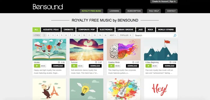 bensound: royalty free music