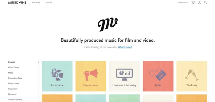 music vine: beautifully produced music for film and video