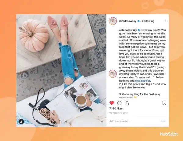 Ali Fedotowsky hosts an Instagram giveaway.