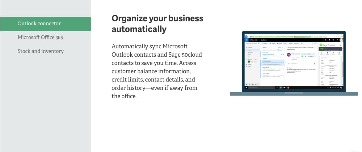 sage accounting for automatically organizing your business