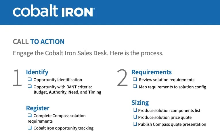Sales Playbook Example: Cobalt Iron Partner