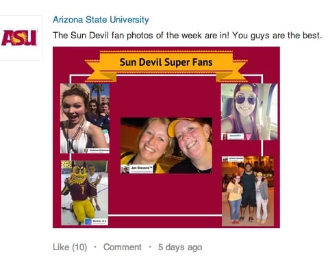 Arizona State University linkedin post