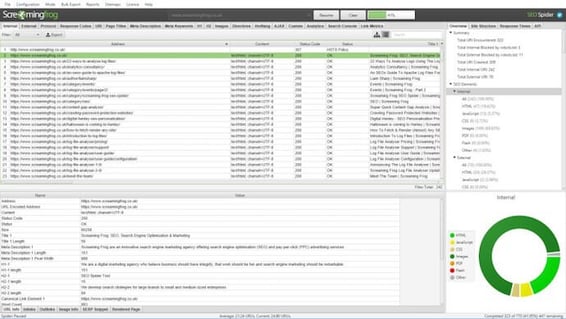 Screaming Frog sitemap generator