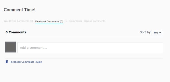 Super Socializer comments section includes Facebook, Google, and Disqus comments in separate tabs