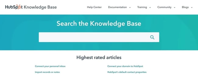 HubSpot Knowledge Base search bar design