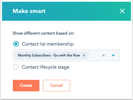Selecting a smart rule in CMS Hub