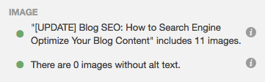 il pannello seo per le immagini in hubspot