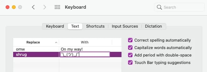 How to create a Mac keyboard shortcut for the shrug emoji