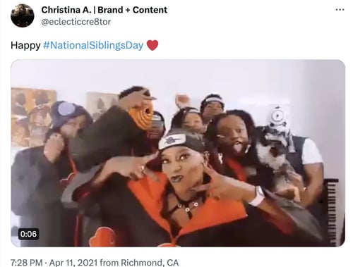 christina alexandria national siblings day social media holiday tweet