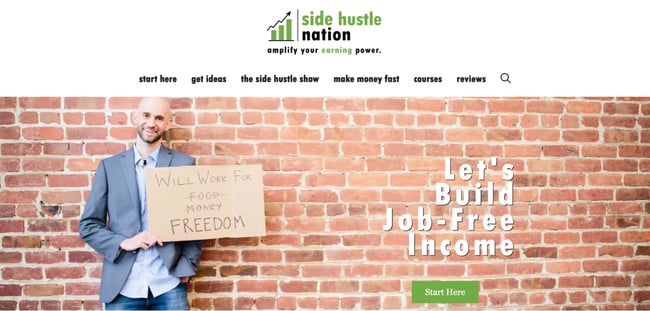 About me website for influencers, Side Hustle Nation